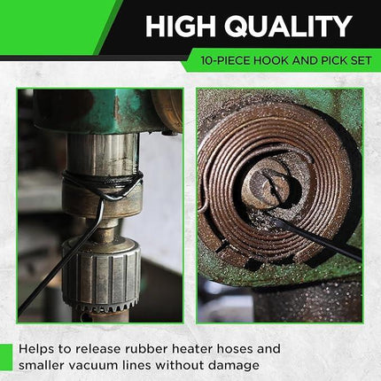 SWANLAKE 10-Piece Pick and Hook Set, Pick Tool Set for Car Auto Oil Seal/O-Ring Seal Gasket Pick Mini Hooks Puller Remover.