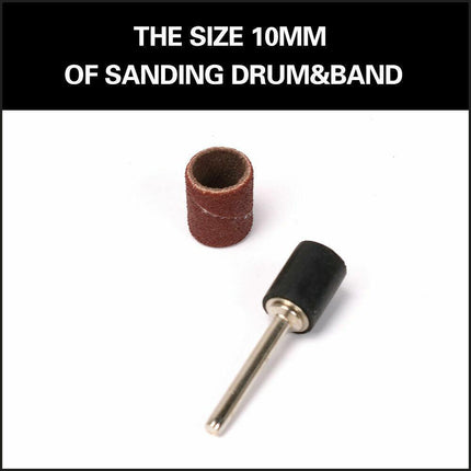 51Pc Sanding Bands Drum Sleeve Set 120 Grits Mandrel Dremel Rotary Kit 3mm Shank.