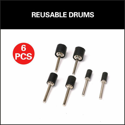 51Pc Sanding Bands Drum Sleeve Set 120 Grits Mandrel Dremel Rotary Kit 3mm Shank.