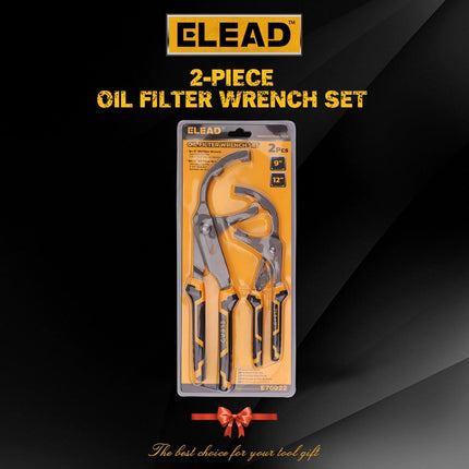 Adjustable Oil Filter Wrench Set - 9" & 12" Pliers for Cars, Trucks, Motorcycles - Durable Carbon Steel, Ergonomic Grip, Easy Access Design.