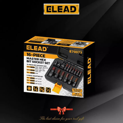 16Pc SAE Hex Bit Impact Socket Set 5/64"-9/16" Allen Socket Set Socket Adapter.
