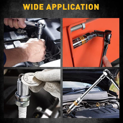 6Pcs 3/8" Drive Spark Plug Socket Set Spark Plug Gapper SAE & Metric CR-V Socket.
