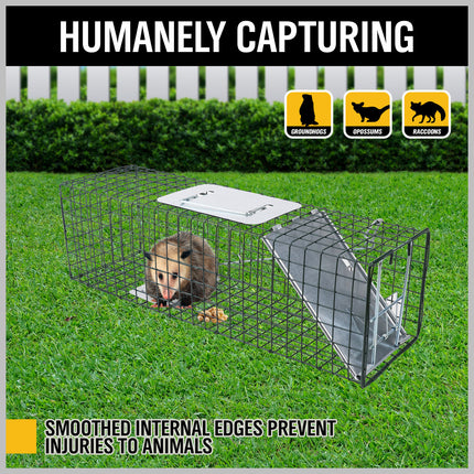 81.5*26*32CM Animal Trap Cage Humane Live Steel Catch Possum Fox Rat Cat Rabbit.