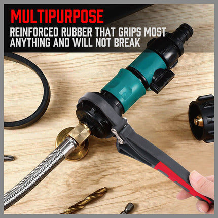 2x Rubber Strap Wrench Adjustable DIY Plumber Jars Hose Pipe Oil Filter Opener.