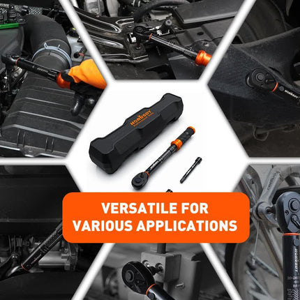 3Pc 1/4" Drive Click Torque Wrench Ratchet Socket Adaptor Extension WorkShop.