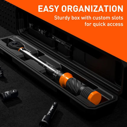 4Pc 3/8" Drive Click Torque Wrench Ratchet Socket  Adaptor Extension WorkShop.