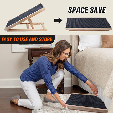 VaKa 70cm Foldable Dog Pet Ramp Adjustable Height Dogs Stairs For Bed Sofa 82006.