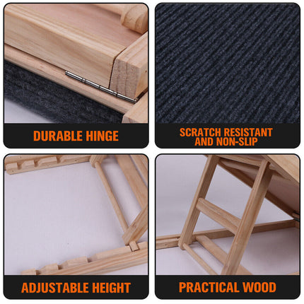 VaKa 70cm Foldable Dog Pet Ramp Adjustable Height Dogs Stairs For Bed Sofa 82006.