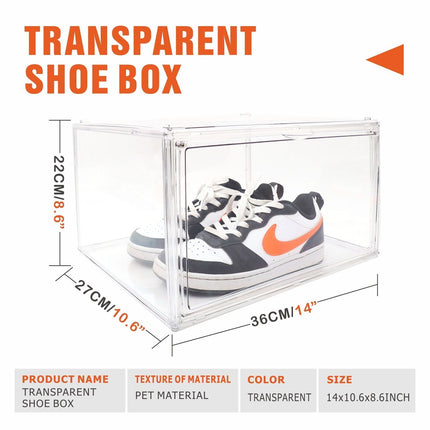 5PC  Stackable Shoe Display Box Hard Acrylic Sneaker Storage Containers Case.