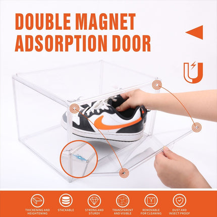 5PC  Stackable Shoe Display Box Hard Acrylic Sneaker Storage Containers Case.