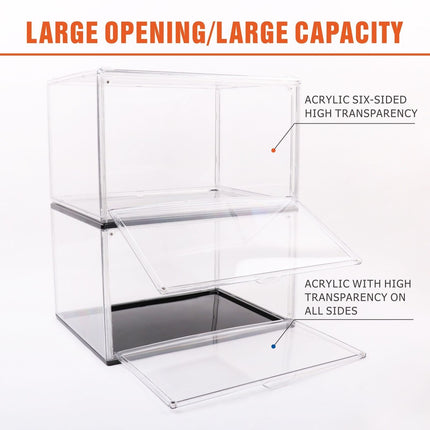 5PC  Stackable Shoe Display Box Hard Acrylic Sneaker Storage Containers Case.