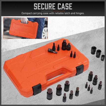 HORUSDY 66Pcs Torx Bit Socket Female External Socket Set Impact Adapter Socket.