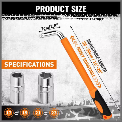 3Pcs Telescoping Lug Wrench 17/19mm 21/23MM Extendable Lug Wrench Tire Wrench.