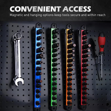 16-Piece Torx Star Bit Socket Set Magnetic Socket Rail Organizer T8-T60 Adapters.