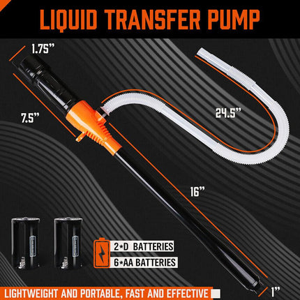 Electric Oil Extractor Pump, Battery Power Fluid Extractors for Water Fuel Oil Pumping with Flexible Hose.