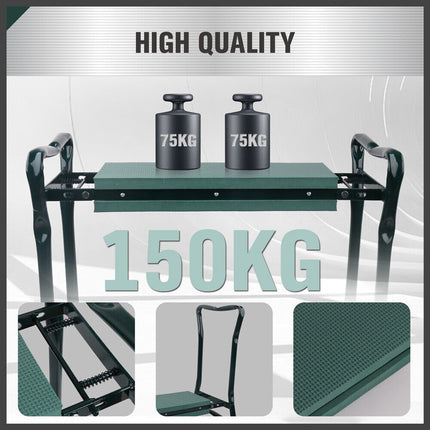HORUSDY Garden Kneeler Bench Foldable Stool Knee Soft Pad Seat with Tool Pouch.