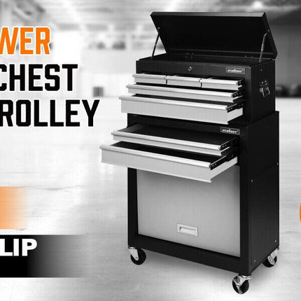 HORUSDY 7 Drawer Tool Box Trolley Cabinet Storage Cart Garage Toolbox Organiser.