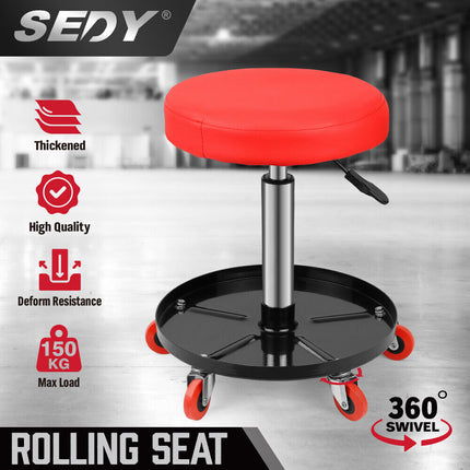 SEDY 150kg Load Pneumatic Roller Seat Mechanic Rolling Stool With Tool Tray AU.
