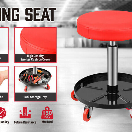 SEDY 150kg Load Pneumatic Roller Seat Mechanic Rolling Stool With Tool Tray AU.