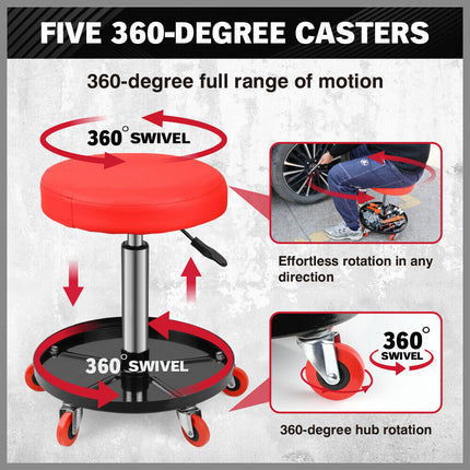SEDY 150kg Load Pneumatic Roller Seat Mechanic Rolling Stool With Tool Tray AU.