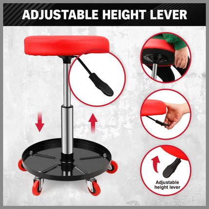SEDY 150kg Load Pneumatic Roller Seat Mechanic Rolling Stool With Tool Tray AU.