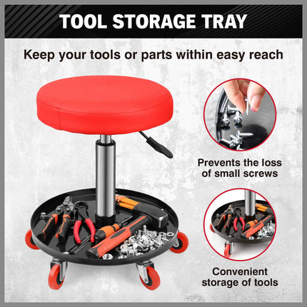 SEDY 150kg Load Pneumatic Roller Seat Mechanic Rolling Stool With Tool Tray AU.