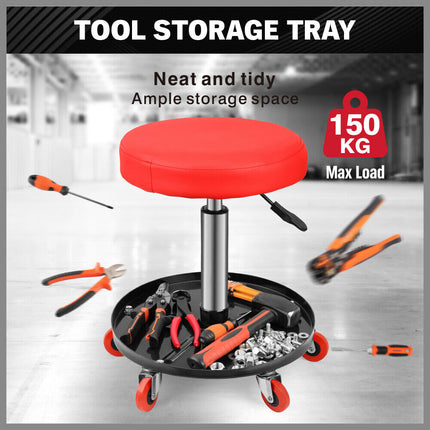 SEDY 150kg Load Pneumatic Roller Seat Mechanic Rolling Stool With Tool Tray AU.