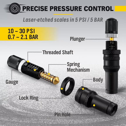 4Pcs Tyre Deflators Air Deflator Tire Valve Core Tool 10~30 PSI Portable 4x4 Au.