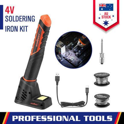 HORUSDY 8W 4V Max Cordless Soldering Iron Rechargeable with Lithium-Ion Battery.