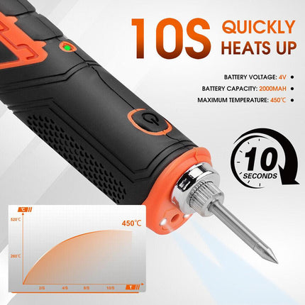 HORUSDY 8W 4V Max Cordless Soldering Iron Rechargeable with Lithium-Ion Battery.