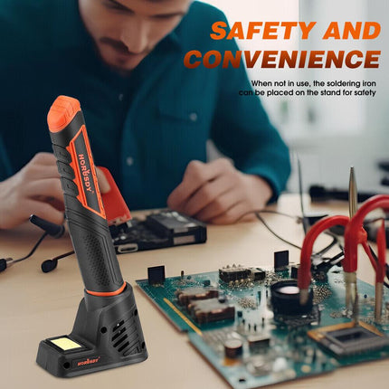 HORUSDY 8W 4V Max Cordless Soldering Iron Rechargeable with Lithium-Ion Battery.