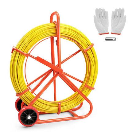 150M×8MM Fish Tape Puller Fiberglass Wire Cable Running Duct Rodder Heavy Duty.