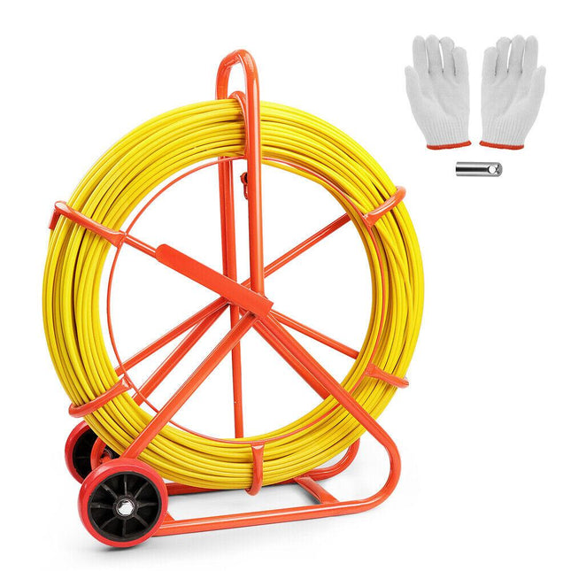 150M×8MM Fish Tape Puller Fiberglass Wire Cable Running Duct Rodder Heavy Duty.