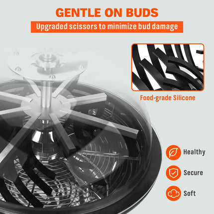 19 inch Bud Leaf Bowl Trimmer Tumble Stainless Steel Blades Twisted Spin Cut.