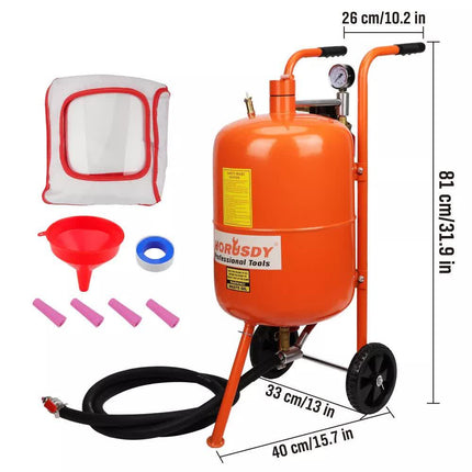 40L Sandblasting Tank Portable Sand Grit Blaster Abrasive Gun Car Trucks.