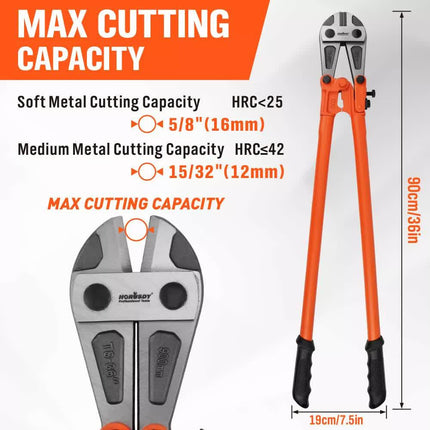 36inch Super Long Bolt Cutter Lock Cutter Rubber Grip Cables Cables Chains Wires.