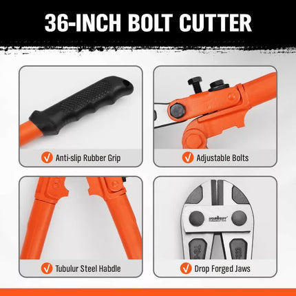 36inch Super Long Bolt Cutter Lock Cutter Rubber Grip Cables Cables Chains Wires.