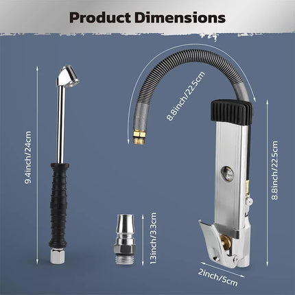 3in1 255PSI Tyre Inflator Car Motorcycle Air Tire Pressure Gauge Hose Pump Au.