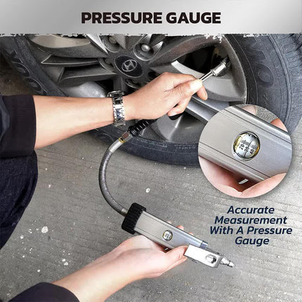 3in1 255PSI Tyre Inflator Car Motorcycle Air Tire Pressure Gauge Hose Pump Au.