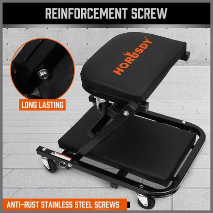 40inch 2 in 1 Folding Creeper Mechanic Z Seat Garage Workshop Rolling Work Stool.