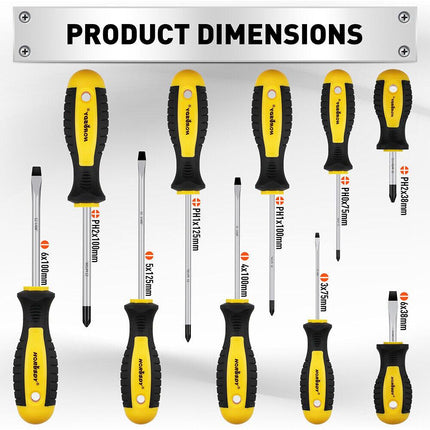 11-Pieces Magnetic Screwdriver Set with Case Magnetizer Demagnetizer Flat Head.