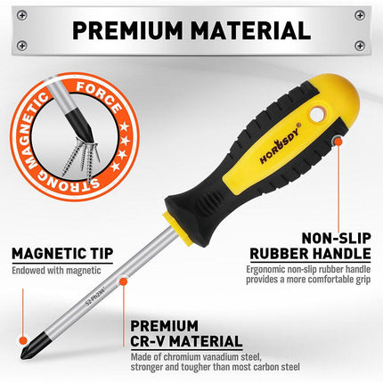 11-Pieces Magnetic Screwdriver Set with Case Magnetizer Demagnetizer Flat Head.