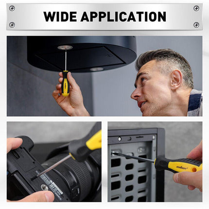 11-Pieces Magnetic Screwdriver Set with Case Magnetizer Demagnetizer Flat Head.