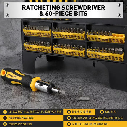 140Pcs Magnetic Screwdriver Set Hex Key Magnetizer Demagnetizer Precision Screwdriver.