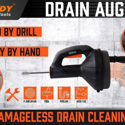 Drain Auger Drain Cleaner Unblocker Auger Sewage Pipe Cleaning Plumbing Tool.