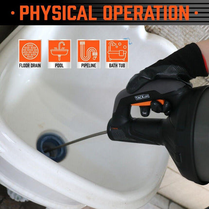 Drain Auger Drain Cleaner Unblocker Auger Sewage Pipe Cleaning Plumbing Tool.