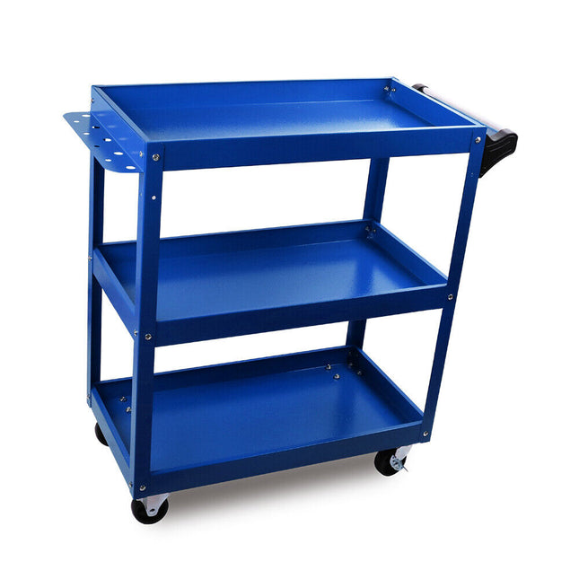 Blue 3-Tier Tool Cart Trolley Toolbox Workshop Garage Storage 150KG Organizer Garage.