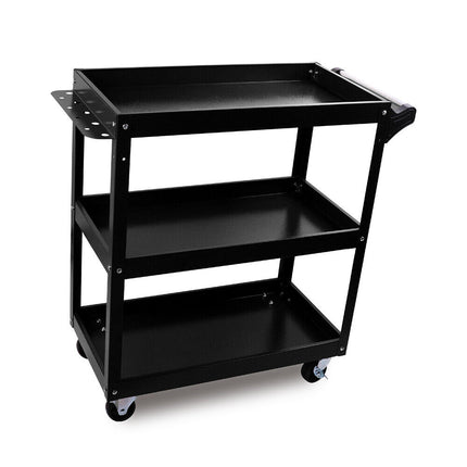 Black 3-Tier Tool Cart Trolley Toolbox Workshop Garage Storage 150KG Organizer Garage.