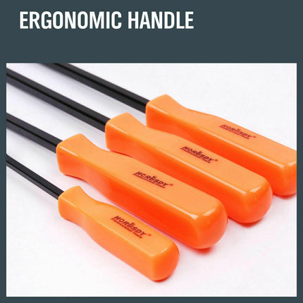 Horusdy 4Pc Steel Pry Bar Set Heavy Duty Mechanic Crowbar Car  4" 7" 12" 17-1/2".