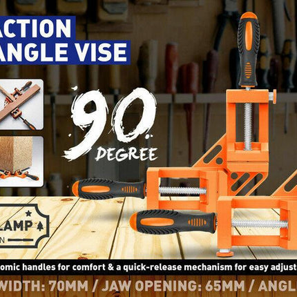 90° Degree Corner Clamp Welding Vice Woodworking Alloy Body With Quick Release.
